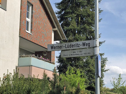 Strassenschild vom Werner-Lüderitz-Weg