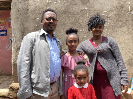 Miss Afrase Abebe(Right side on the pic) and her family.