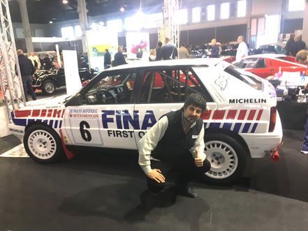 Lancia delta fina to55236r verniciata da pubblimais a torino e guidata da auriol al rally acropoli 1991, presso stand fiera di padova 2019