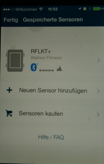 Bei mir steht der RFLKT+ bereits in der Liste. Doch unter "Neuen Sensor hinzufügen" legt man den RFLKT an.