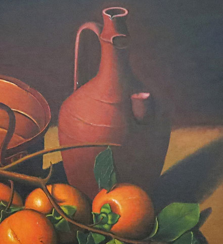 Still life with pomegranates and jug