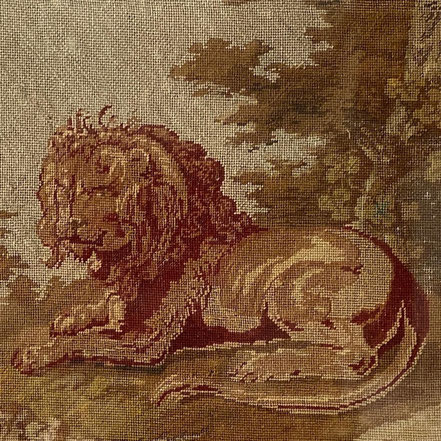  19th century Petit Point Tapestry of a Lion
