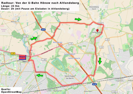 Von der U-Bahn Hönow nach Altlandsberg zurück über Neuenhagen