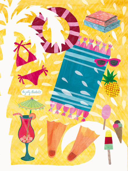 Licensing art, imaginative and macig collage illustrations by the jolly illustrator