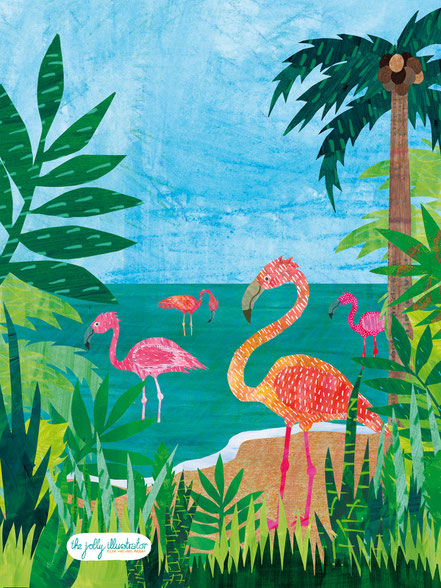 Spring is in the air. Colourful spring illustration. Papercut by the jolly illustrator/ Elze van den Akker. licensing art