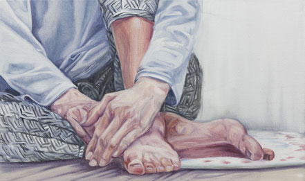  two hands and two feet, Öl auf Leinwand, 30x 50 cm