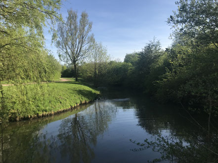 Der Außenarm des Wadeackersees mündet ins Wadeackerfleet