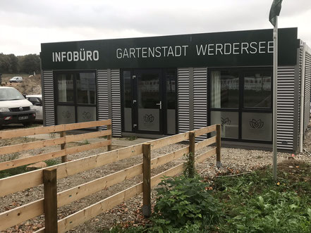 Das neue Infobüro Gartenstadt Werdersee an der Habenhauser Landstraße (Foto: 10-2018, Jens Schmidt)