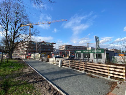 Baufortschritt der Gartenstadt Werdersee in Bremen-Habenhausen (Foto: 02/2020)