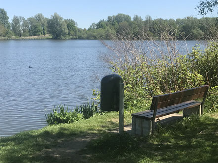 Kleine Parkbank am Krimpelsee in Bremen-Habenhausen