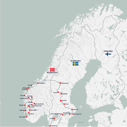 Karte Skandinavien