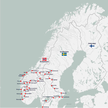 Karte Skandinavien