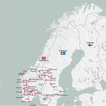 Karte Skandinavien