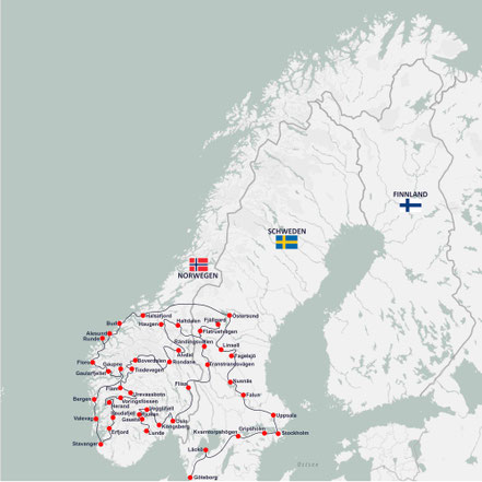Karte Skandinavien