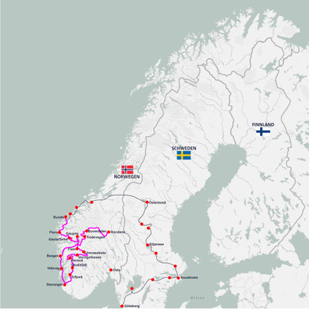 Karte Skandinavien