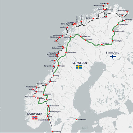 Karte Skandinavien