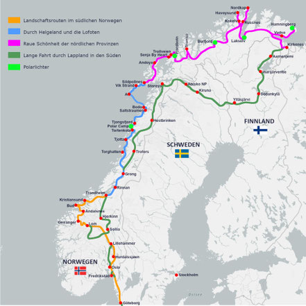 Karte Norwegen