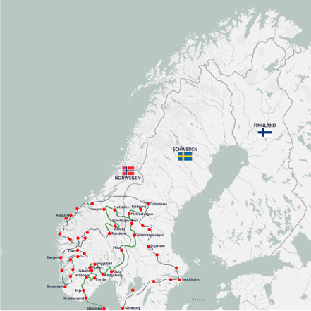 Karte Skandinavien