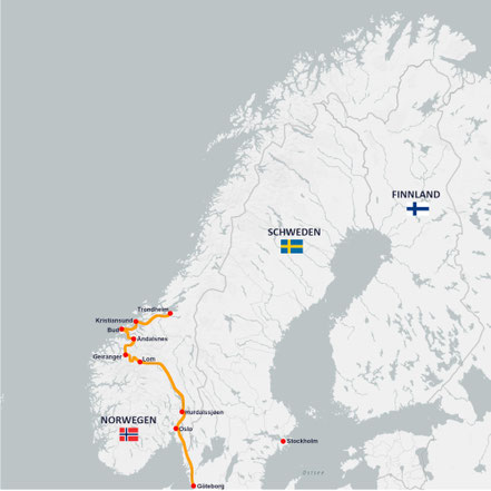 Karte Skandinavien