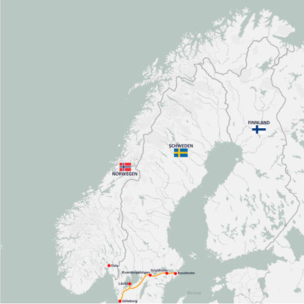 Karte Skandinavien