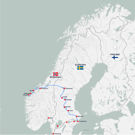 Karte Skandinavien