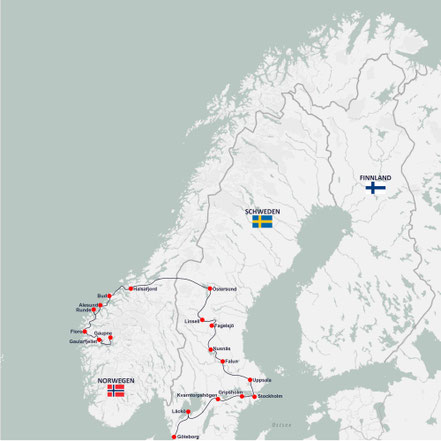 Karte Skandinavien