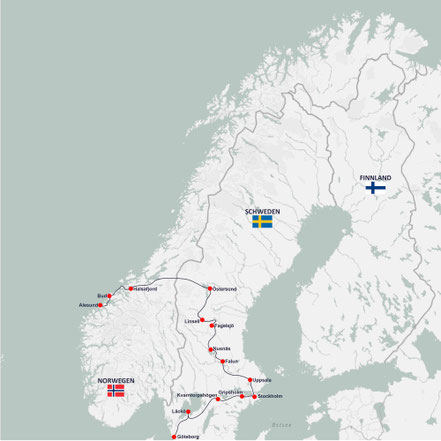 Karte Skandinavien
