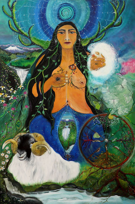 Paz Treuquil, lawen , wangelen, estrella, llallin ,  abuela araña , tejedora mapuche, diosa mari, Ahari, Anbotoko dama, anbotoko mari, sorgin, sorginak, rueda del año, mitologia vasca, Ama Lur