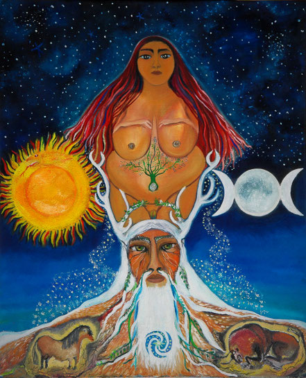 Dios astado, Paz Treuquil, venus paleolitica, Diosa madre, Mitología salvaje, Paz Treuquil, chamanismo, Cernunnos, sugaar, Señor de los animales, pinturas paleoliticas,  principio masculino, principio femenino,