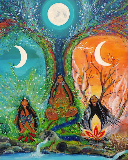 Paz Treuquil, Triple Goddess, Triple Diosa, Amairu, Mairu, ciclo menstrual, 