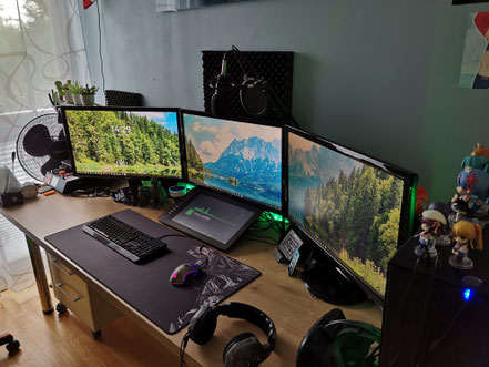 TheLukrie, Lukas Riedl, Firefighter, Designer, Gaming PC, Computer, Gaming, High End Gaming PC, Gaming Setup, HTC Vive, Setup, Hardcore Gaming Setup, 3 Monitors