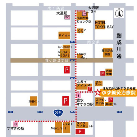 ゆず鍼灸治療院の地図