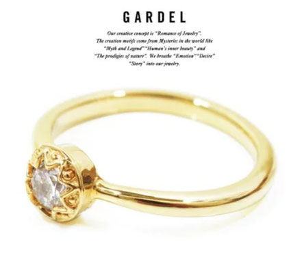 GARDEL ガーデル gdr073G BAMBINA RING リング/RINGK18 GOLD/ゴールド天然石/DIAMOND/ダイヤモンドメンズ/レディース/ペアアクセサリー/ジュエリー