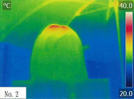 一般的な傘:頭部に熱の影響がある