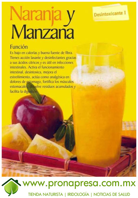 Jugo Natural de Naranja y Manzana: Desintoxicante I