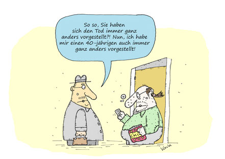 Der Tod als Handlungsreisender Moderner Tod Cartoon Oliver Kock