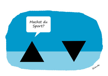 Zwei Dreiecke Machst du Sport Cartoon Oliver Kock