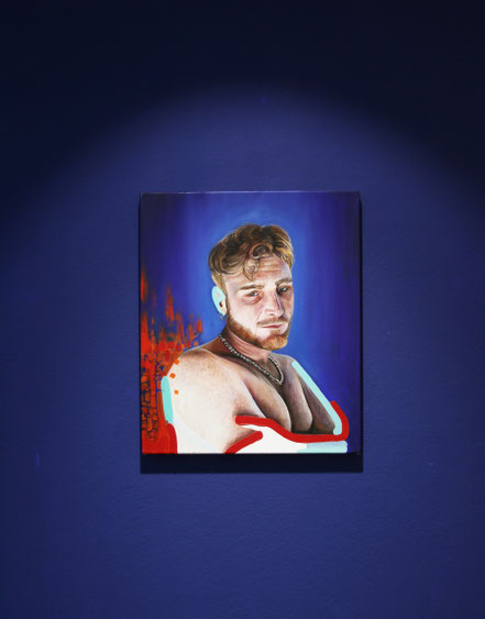 „the sad boys club“ 1, 2024, Oil on canvas, 70 x 50cm