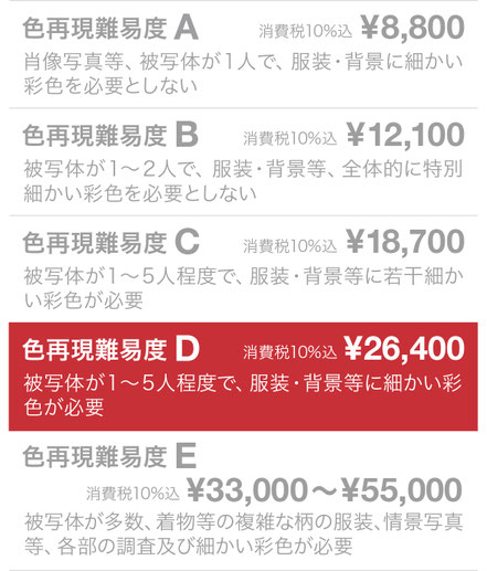 色再現難易度E ¥26,400（税込）