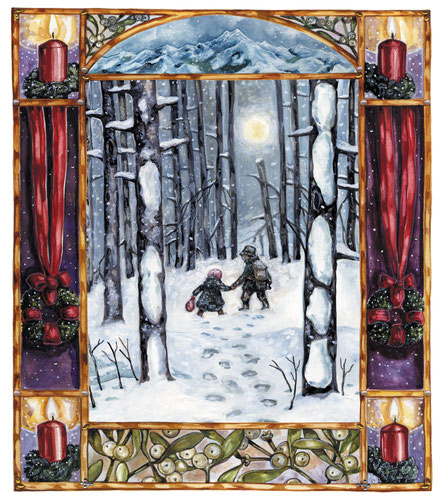 Illustration zu "Bergkristall" Adalbert Stifter, ars edition "Hausbuch zur Weihnachtszeit" Caroline Ronnefeldt