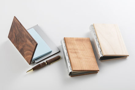 木材　ノート　ファイル　手帳　クラフト　木　Wood　手づくり　ハンドメイド　銘木　メイプル　チェリー　ウォルナット　家具材　希少　樹種