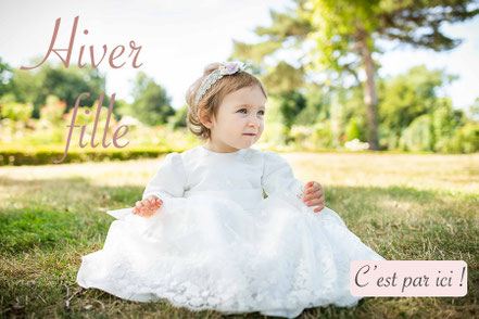 Collection robes de baptême d'hiver pour petits filles Fil de Légende. Création française. Magasin vêtements cérémonie enfants Paris, Neuilly-sur-Seine. Expéditions en France et à l'international.