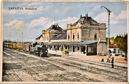 Ansichtskarte Varaždin Bahnhof © MAG - Eisenbahn Archiv Michael A. Grandits