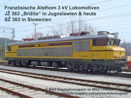 Französische 3 kV Gleichstrom Alsthom E-Loks, "Brižita" ehem. JŽ 363 heute SŽ 363