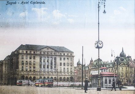 Das Hotel Esplanade in Zagreb, eines der letzten grossen Eisenbahnhotels der Orient Express Ära, 5 Sterne Luxus bis heute