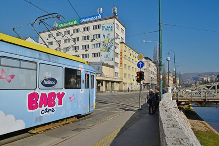 Straßenbahn Sarajevo 553 Linie 3 am 31.01.2024 