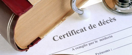 Photographie d'un certificat de décès