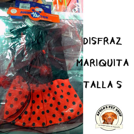 Disfraz de mariquita para perra talla S