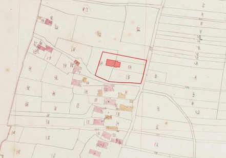 Drogt op de kadastrale minuutplan van 1832. De boerderij was toen nog niet gebouwd, maar is hier met erf op de kaart geprojecteerd. Van de overige dorpsbebouwing resteert nog maar een tweetal boerderijen.