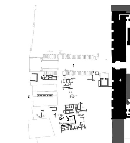 Karnak - Parvis du Temple - Dromos - Chapelle d'Achoris - Rampes d'accès Taharqa - Obélisque Séthi II